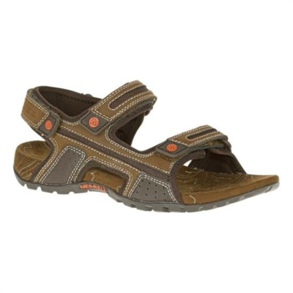 Merrell men’s Brown and Tan Adjustable Strap Hiking Sandal , NWOB, SZ 8